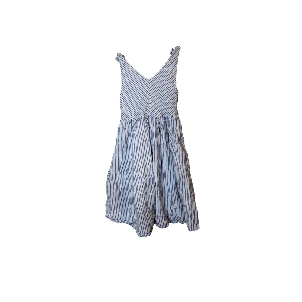Hope & Henry‎ Dress Girls 6 Blue White Stripe Sleeveless Lined Cotton Summer